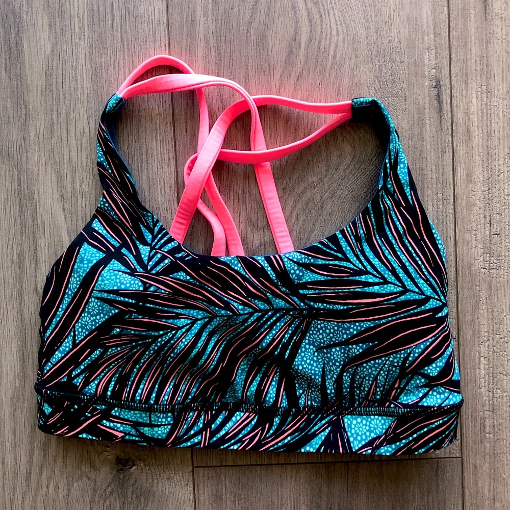 Lululemon Athletica Energy Bra Size 4 Mini Palm / Flash Light